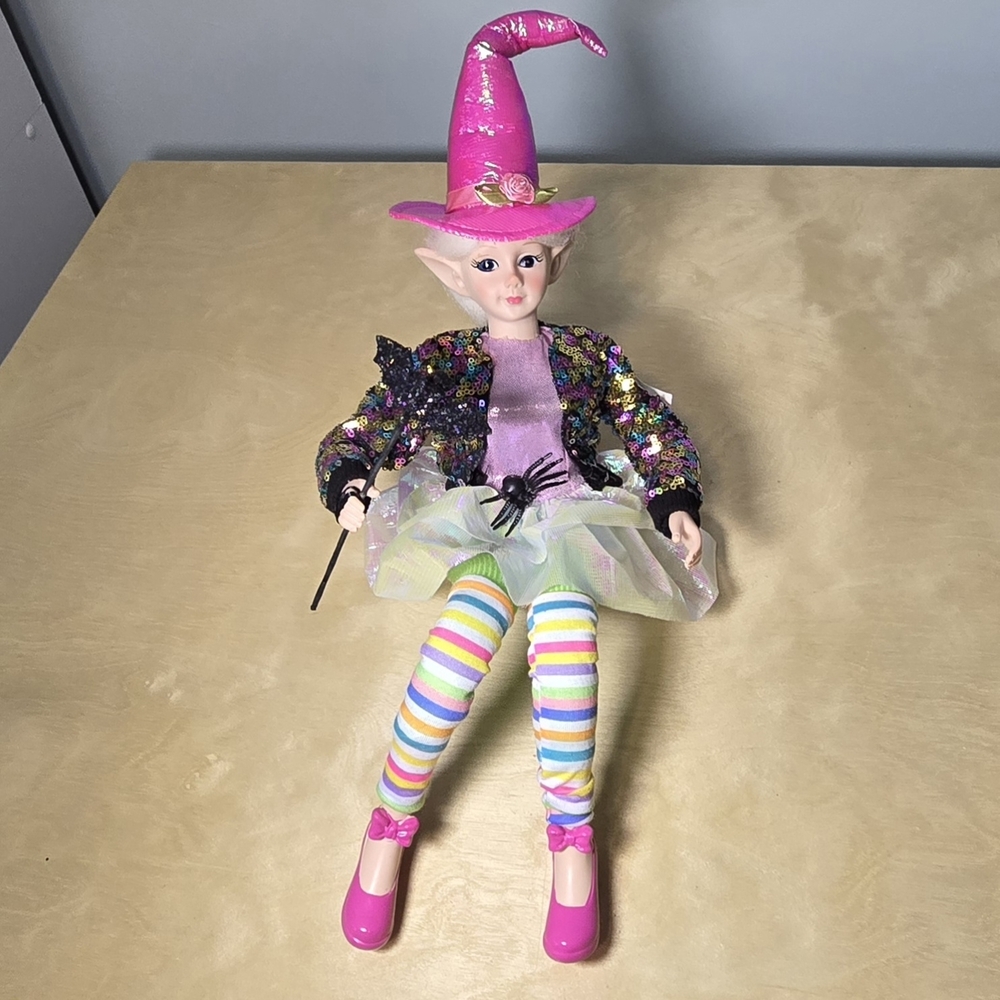 Halloween Witch Elf Doll Shelf Sitter